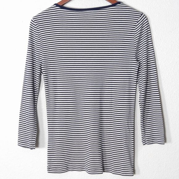 J Crew Women’s Long Sleeve Shirt Cotton Size Small White Nautical Prep - Picture 2 of 10